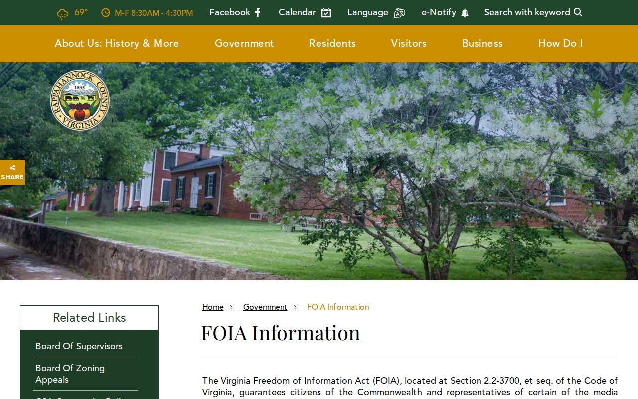 Rappahannock County warrant search and public records request information