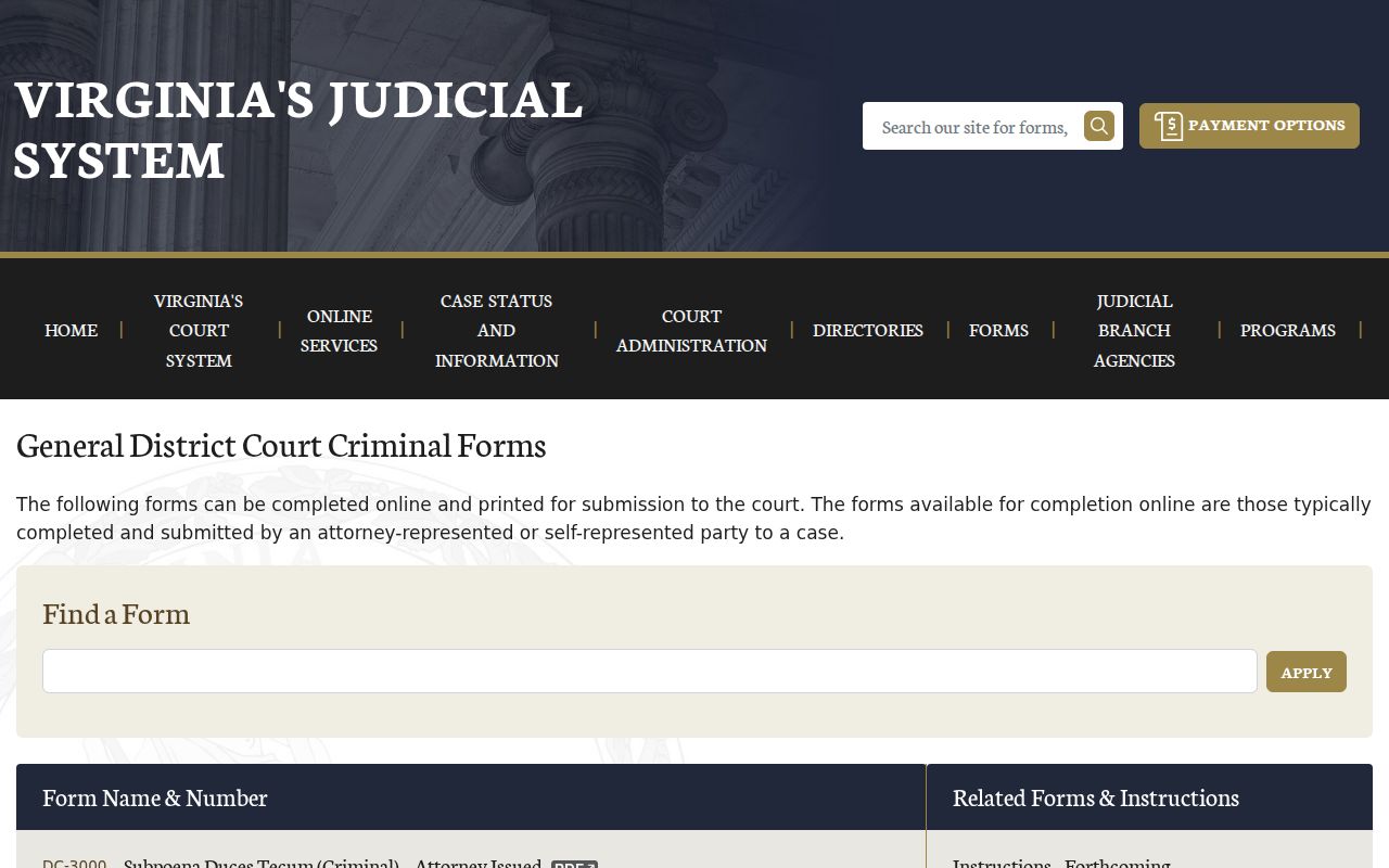 Rappahannock County arrest warrant records and Virginia criminal forms index