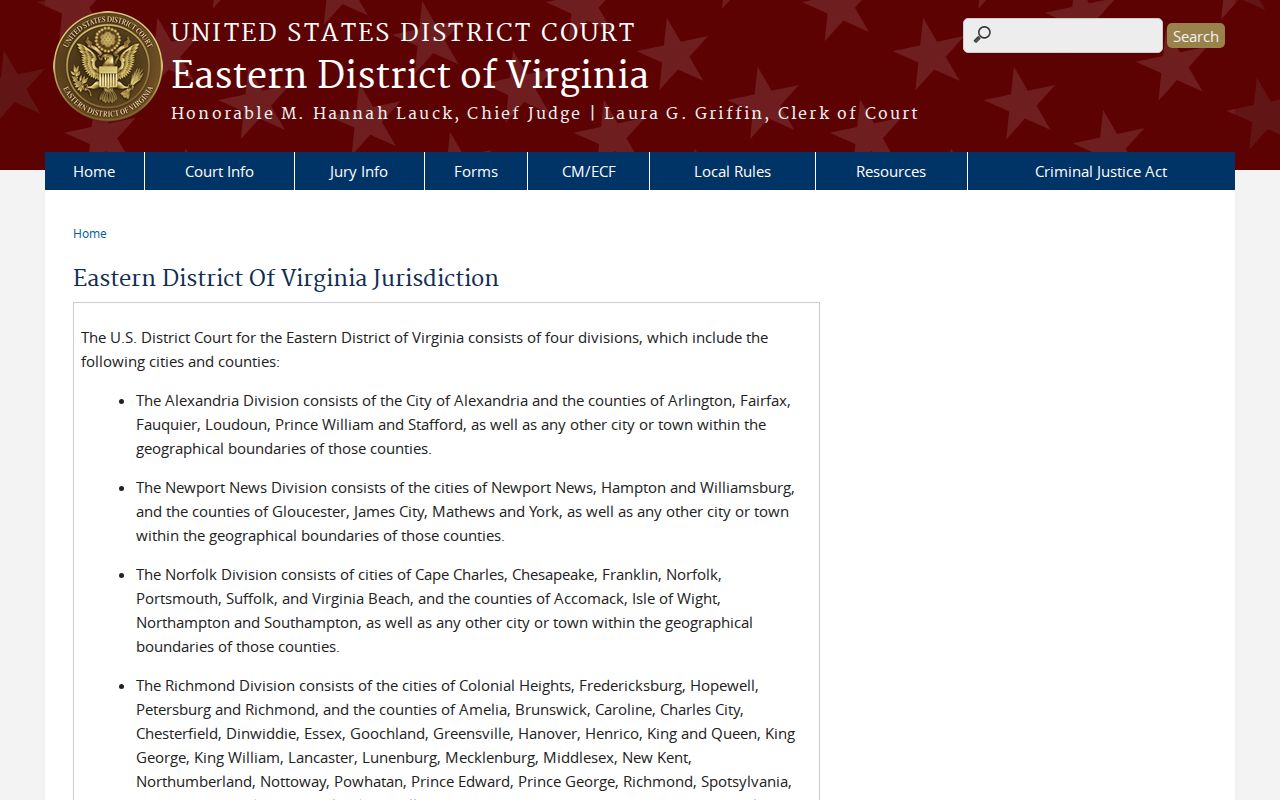 Rappahannock County warrant records distinguished from federal court locations