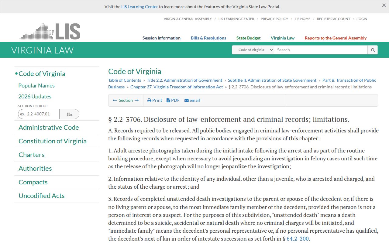 Rappahannock County active warrant records under Virginia law-enforcement disclosure rules