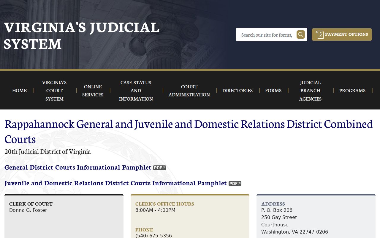 Rappahannock County warrant records Combined District Court page